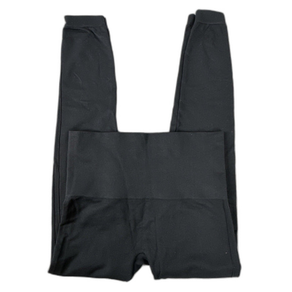 Spanx Look At Me Now Leggings Black Stretch Knit Slimming Pull On Pants Size M - Picture 1 of 10